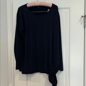 Dark Blue Women's Top with Side Knot